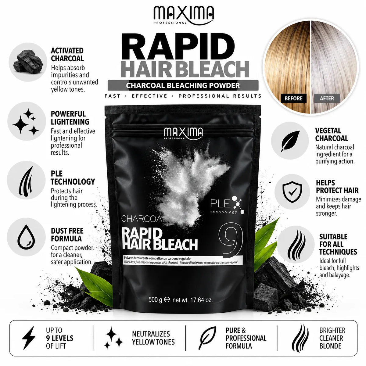 Charcoal Hair Bleach White